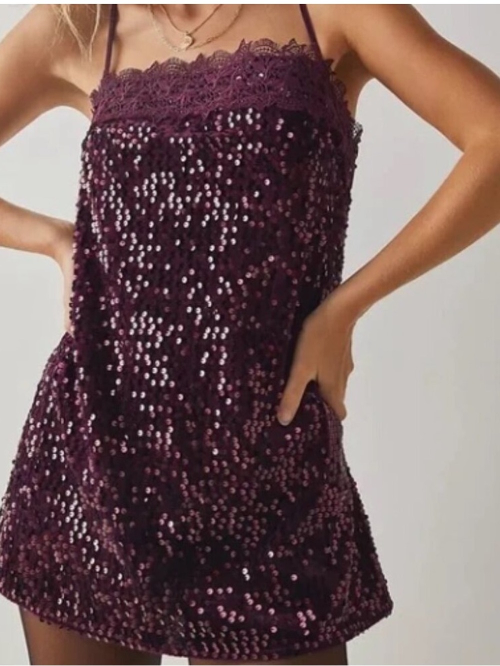 Free People That Girl Sequin Slip